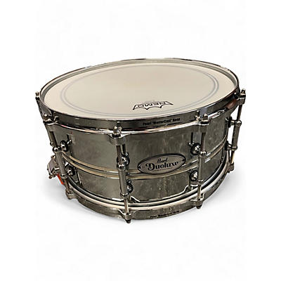 Used Pearl 6.5X14 Duoluxe Inlaid Chrome Over Brass Chrome over Brass Drum