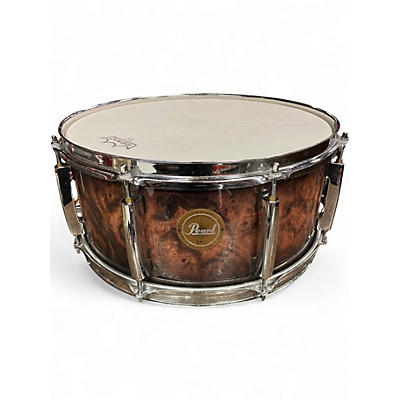 Used Pearl 6.5X14 Limited Edition Snare Natural Burl Drum
