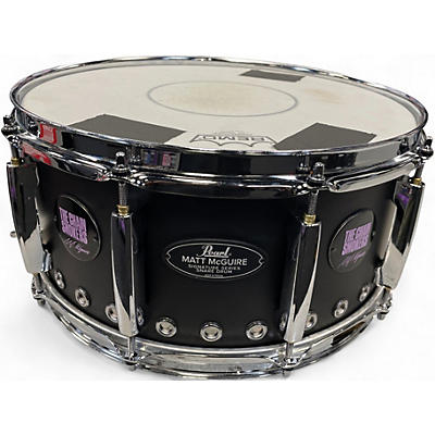 Used Pearl 6.5X14 MATT MCGUIRE SIGNATURE SERIES SNARE DRUM Flat Black Drum