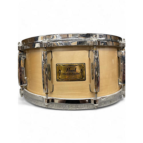Used Pearl 6.5X14 Masters Studio Snare Natural Lacquer Drum Natural Lacquer 15
