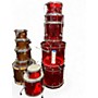 Used Pearl 7 Piece CRYSTAL BEAT 7-PIECE Red Drum Kit Red