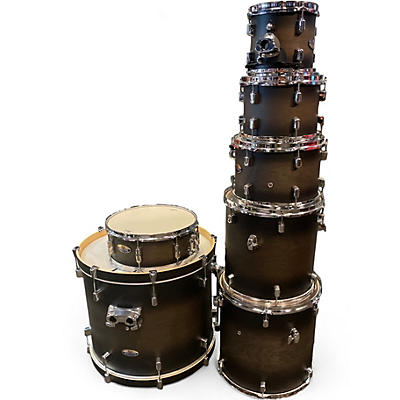 Used Pearl 7 Piece Decade Maple 7 Piece Drum Kit Satin Black Drum Kit