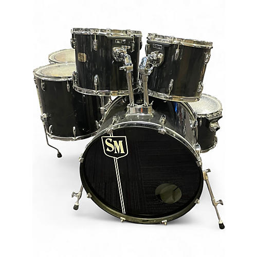 Used Pearl 7 Piece EXPORT SERIES 7 PIECE SHELLPACK Black Drum Kit Black
