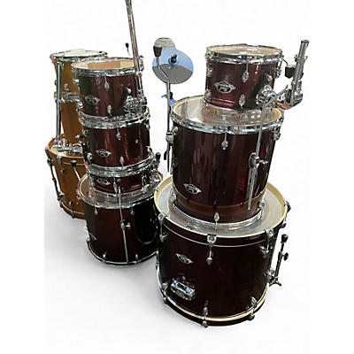 Used Pearl 7 Piece Export Red Drum Kit