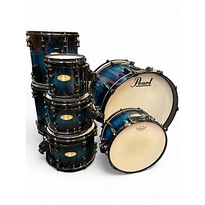 Used Pearl 7 Piece Masterworks Blue Burst Drum Kit