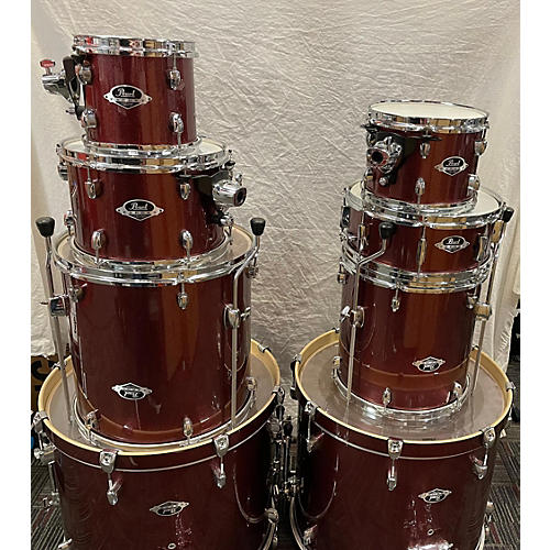 Pearl Used Pearl 8 piece Export 8 Red Drum Kit Red