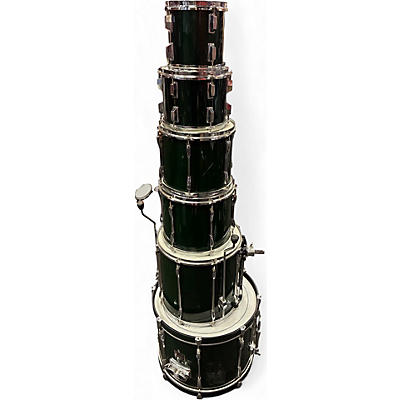 Used Pearl Export 6 Piece Pearl Export Kit Green Drum Kit