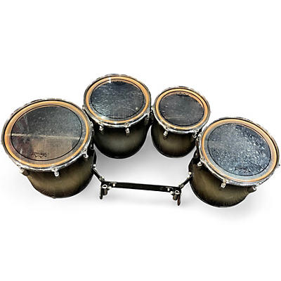 Used Pearl Multiple Championship Series Marching Tenor Drums Black and Silver Roto Toms