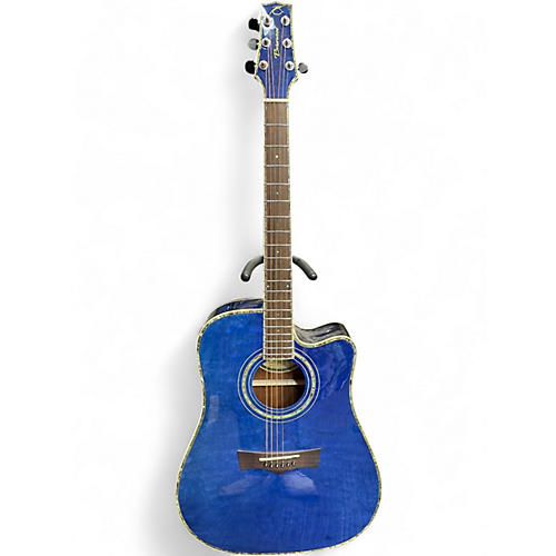 Used Peavey Briarwood DR-5C Blue Quilt Acoustic Electric Guitar Blue Quilt