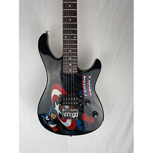 Peavey Used Peavey Rockmaster Marvel Captain America Black Solid Body Electric Guitar Black