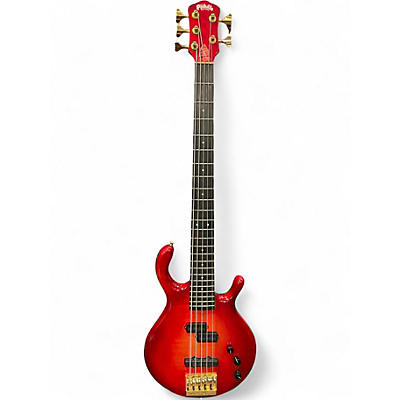 Used Pedulla MVP5 5 String Trans Red Electric Bass Guitar