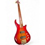 Used Pedulla THUNDERBOLT 5 FRETLESS RED FLAME Electric Bass Guitar RED FLAME