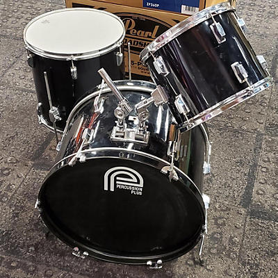 Used Percussion Plus 3 piece 3 Piece Drum Set Black Drum Kit