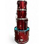 Used Percussion Plus 4 Piece 4 PC SHELL KIT Chrome Red Metallic Drum Kit Chrome Red Metallic