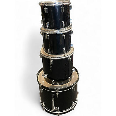 Used Percussion Plus 4 Piece 4 Piece Black Drum Kit