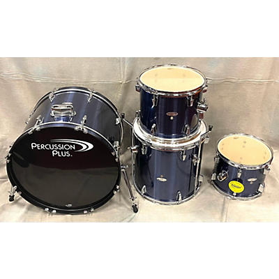Used Percussion Plus 5 piece 5 Piece Complete Kit Chrome Blue Drum Kit