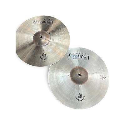 Used Pergamon 14in CRYSTAL LINE HI HAT PAIR Cymbal