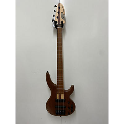 Used Petrounov Custom Double Cut Natural Mahogany Electric Bass Guitar