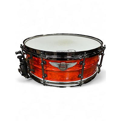 Used Phoenix Drum Co 5.5X14 Steel Snare Orange Drum