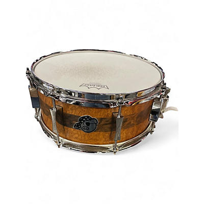 Used Pork Pie 13X6 sapele w/ walnut burl stripe snare walnut burl Drum