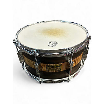 Used Pork Pie 13X7 EXOTIC ROSEWOOD ZEBRAWOOD SNARE ZEBRAWOOD Drum