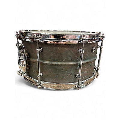 Used Pork Pie 13in Brass Snare Blue Drum
