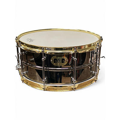 Used Pork Pie 14X6.5 Big Black Brass Black and Gold Drum