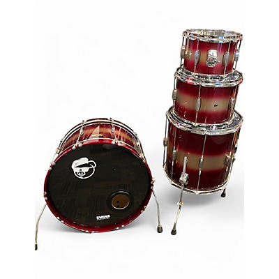 Used Pork Pie 4 Piece Hip Pig Red and Gold Duco Drum Kit