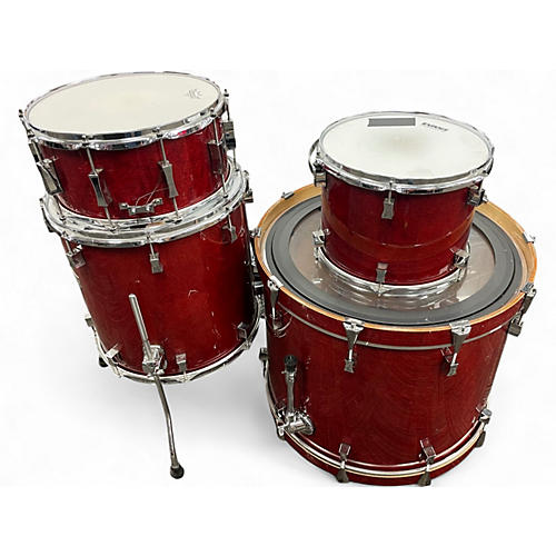 Used Pork Pie 4 Piece Little Squealer 4 Piece Worn Cherry Drum Kit Worn Cherry