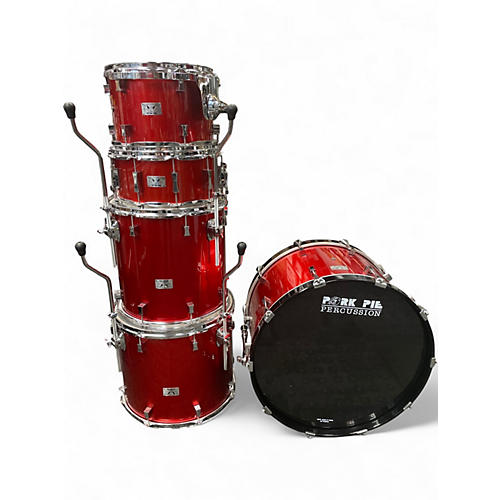 Used Pork Pie 5 Piece Little Squealer 5 Piece Red Lacquer Drum Kit Red Lacquer