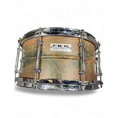 Used Pork Pie 7X13 Patina Brass Snare Patina Brass Drum