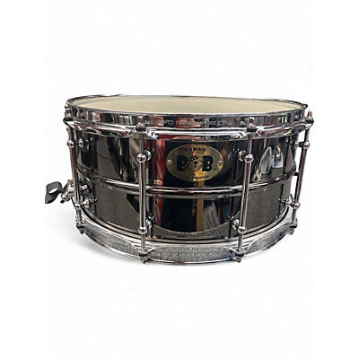 Used Pork Pie USA 14X6.5 Big Black Brass Snare Black Brass Drum