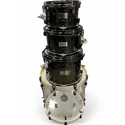 Used Pork Pie USA 4 Piece Pig Lite Acrylic (Smoke  & Transparent) Drum Kit Acrylic (Smoke  & Transparent)