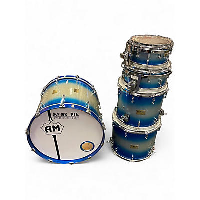 Used Pork Pie USA 5 Piece Pork Pie USA Blue Silver burst sparkle Drum Kit