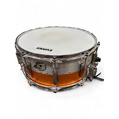 Used Pork Pie USA 6.5X14 Hybrid Maple/Aluminum Metallic Orange Drum