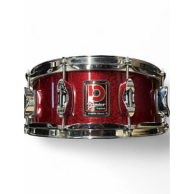 Used Premier 14X5.5 Premier Classic Maple Snare Red Sparkle Drum