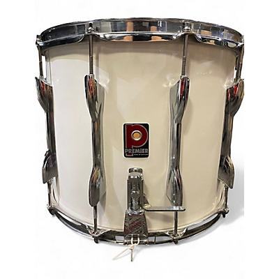 Used Premier 14in MARCHING SNARE Olympic White Drum