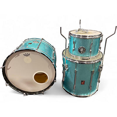 Used Premier 3 Piece 3 Piece Blue Sparkle Drum Kit