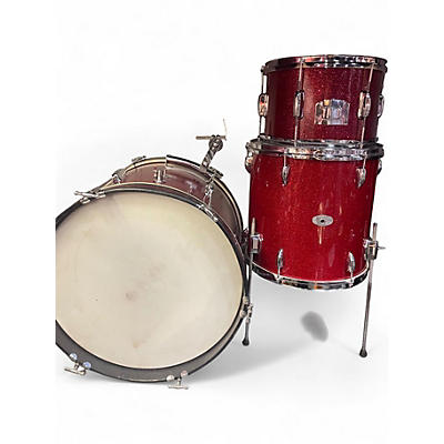 Used Premier 3 Piece 3 Piece red sparkle Drum Kit