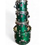 Used Premier 4 Piece genista shell pack Green Drum Kit Green