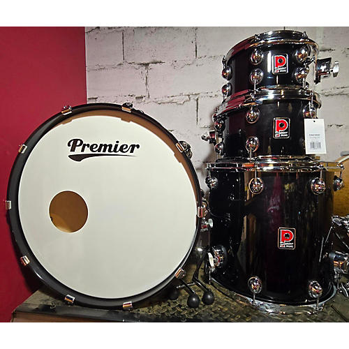 Premier Used Premier 4 piece Premier Genista Classic 10-12-16-22, Black Shadow Fade Lacquer Black Shadow Fade Lacquer Drum Kit Black Shadow Fade Lacquer