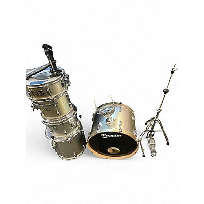 Used Premier 5 Piece CABRIA Metallic Silver Drum Kit
