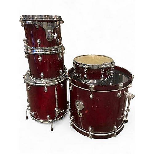 Used Premier 5 Piece CABRIA XPK Trans Red Drum Kit Trans Red