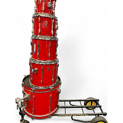 Used Premier 5 Piece ELITE CHERRY RED Drum Kit