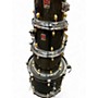 Used Premier 5 Piece XPK birch Black and Gold Drum Kit Black and Gold