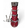 Used Premier 5 Piece england red satin swirl Drum Kit red satin swirl