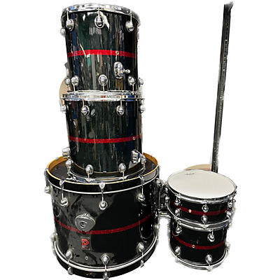 Used Premier 5 piece GENISTA Red And Black Sparkle Drum Kit