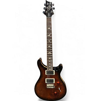 Used Prs SE CUSTOM 24 Black and Gold sunburst Solid Body Electric Guitar