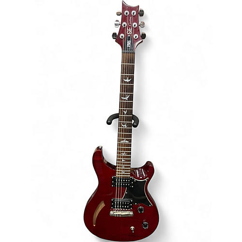Used Prs  SE SEMI HOLLOW Cherry Hollow Body Electric Guitar Cherry