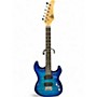 Used Pyle STRAT Blue Sunburst Solid Body Electric Guitar Blue Sunburst